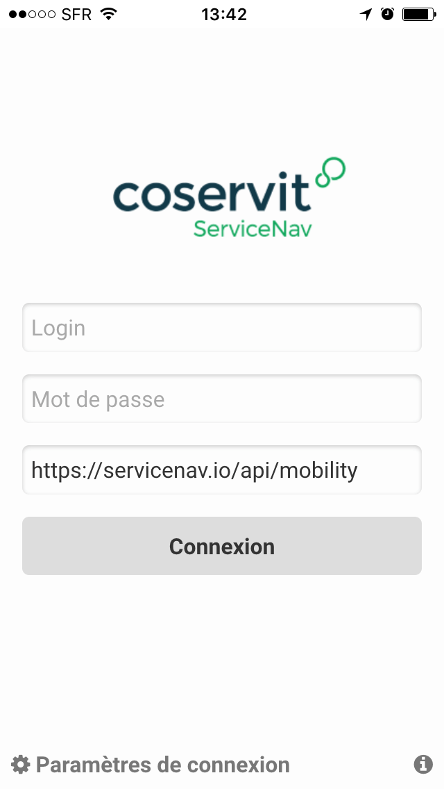 ServiceNav - Application mobile connexion avancée