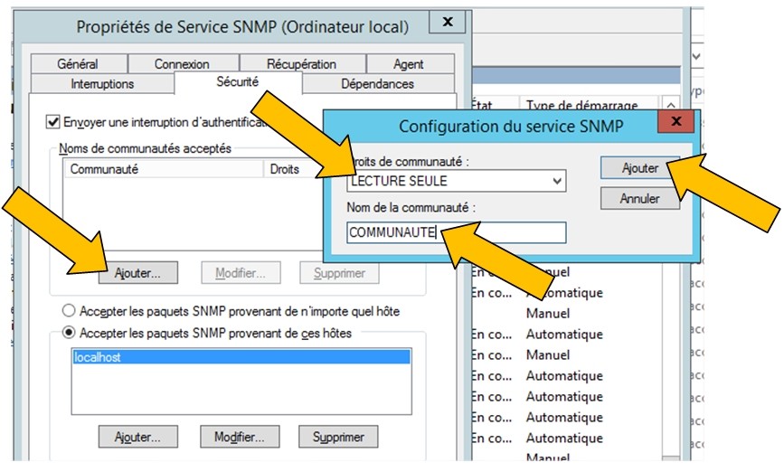 Service SNMP - Propriétés 3